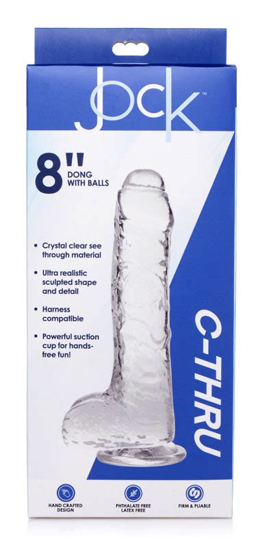 Jock C Thru Dildo With Balls And Foreskin 8 Inch O Kinky