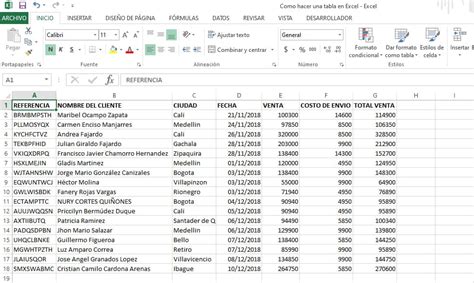 ¿como Hacer Una Tabla En Excel Digital Bluee