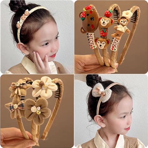 Детский ободок для волос с бантом и цветами | AliExpress