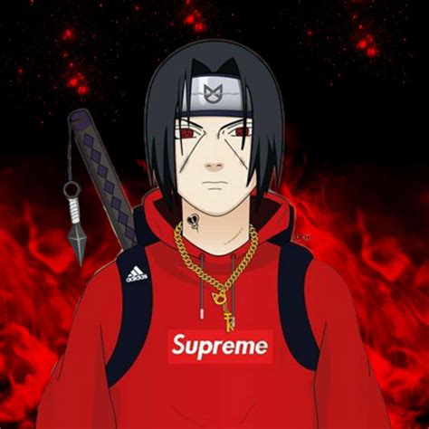 Download Dope Naruto Character Uchiha Itachi Wearing Supreme Wallpaper