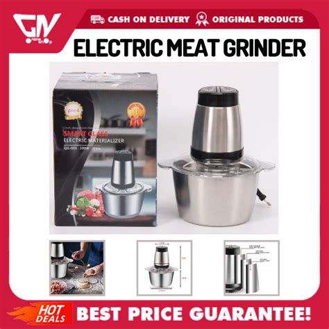 2L Stainless Steel Meat Grinder 2L Capacity Electric Chopper Meat