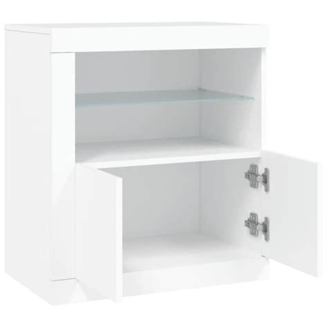 Akozon Buffet avec lumières LED blanc 60 5x37x67 cm 7891450937458