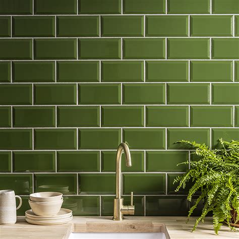 Victoria Metro Wall Tiles Green 20 X 10cm