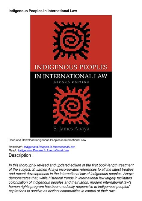 Epub Indigenous Peoples In International Law Download Indigenous