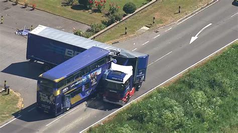 Two Killed In Lorry And Bus Crash On A47 In Cambridgeshire Uk News