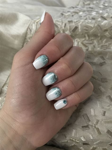 The Best White Nail Ideas With Glitter References Inya Head