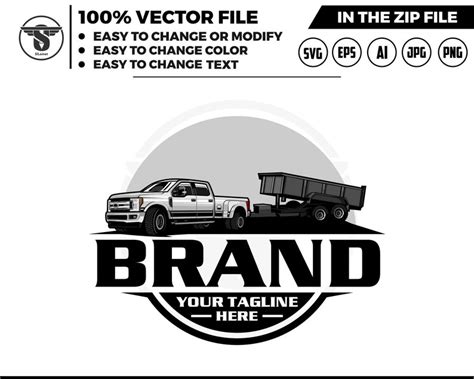 Pickup And Dump Trailer Logo Trailer Towing Logo Truck Etsy