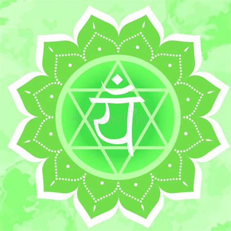 Chakra Anahata Isolated On White Vector Stock Vector Illustration Of