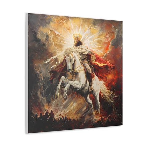 Jesus Christ The Conqueror Riding A White Horse Oil Painting Printed On