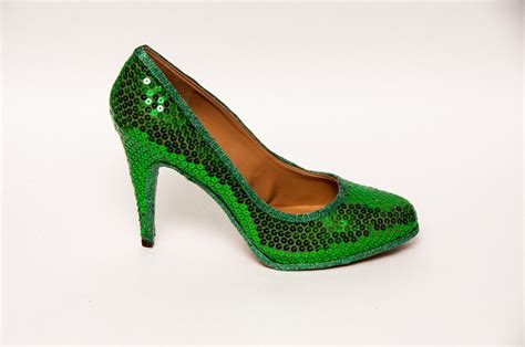 Sequin Kelly Green Stiletto Heels Dress Shoes