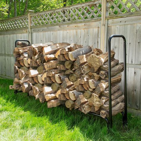 8 Foot Firewood Log Rack With Cover By Pure Garden