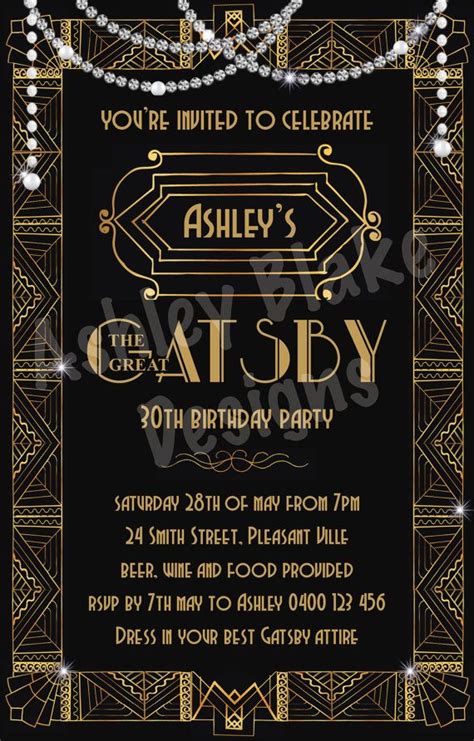 Great Gatsby Party Invitations From The Movie