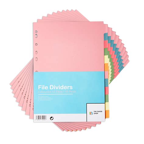 Buy [10 Pack] A4 File Dividers 12 Part | A4 Subject Dividers 12 Part ...