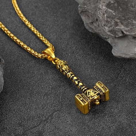 Viking Thor's Hammer Necklace Mjolnir Charm for Men - Faithheart