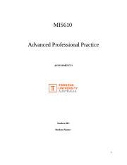 Q Mis Assessment Docx Mis Advanced Professional Practice