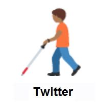 Meaning Of Person With White Cane Medium Dark Skin Tone Emoji