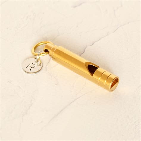 Personalized Brass Safety Whistle Emergency Whistle Etsy