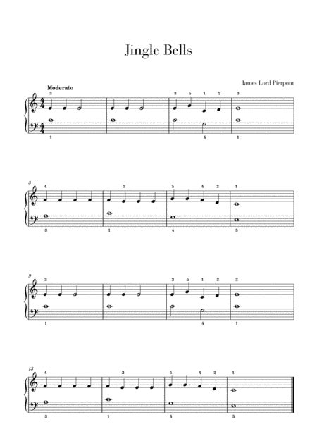 Jingle Bells Very Easy Beginner Piano Arr Cadenza Editions By