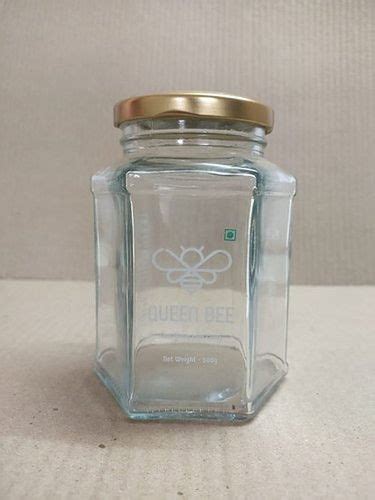 Plain 400 Ml Hexagonal Glass Jar For Honey And Picles At Best Price In