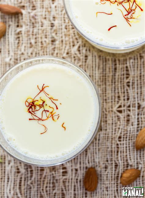 Badam Milk Almond Saffron Milk Cook With Manali