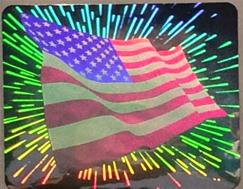 American flag in color with fireworks (sticker) | Holographic Studios