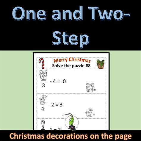 Christmas Themed Solving Equations Number Sense Logic Puzzles