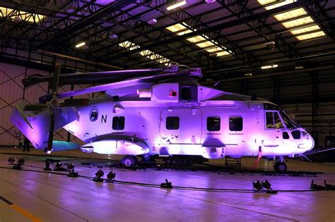 THE NEW ROYAL MARINES COMMANDO MERLIN MK4 HELICOPTER IS UNVEILED AT