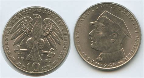 Polen 10 Zlotych 10 Zloty 1967 G8671 Generał Karol Świerczewski