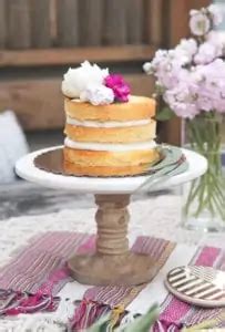 How To Dress Up A Store Bought Naked Cake With Flowers The DIY Playbook