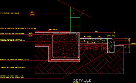 Detalle De Vereda Perimetral En Dwg Kb Librer A Cad