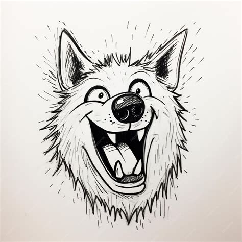 Premium Photo | Drawing of a smiling dog with a big smile on his face ...