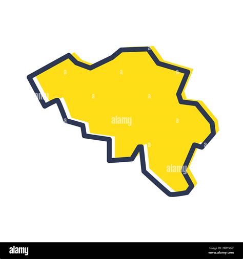 Stylized Simple Yellow Outline Map Of Belgium Stock Vector Image And Art