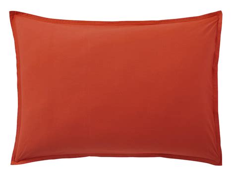 Taie d oreiller 50x70 rectangle en Percale de Coton Lavé 80 fils Orange