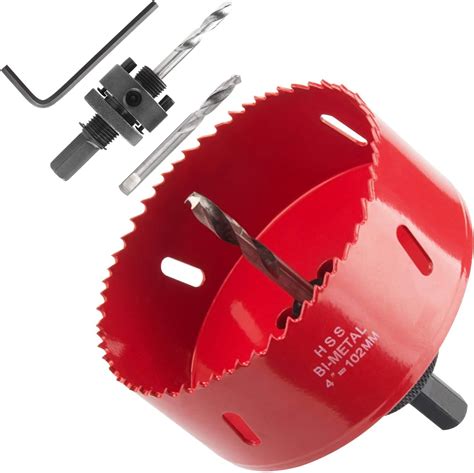 Amazon Heavy Duty 4 Hole Saw With Arbor Abuff 38mm Depth Bi Metal