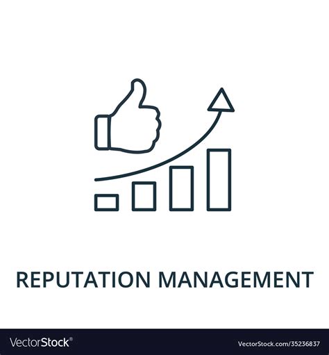 Reputation Management Icon Line Style Element Vector Image