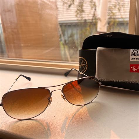 Authentic Ray Ban Cockpit Aviator Style Sunglasses In Gem