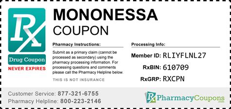 Mononessa Coupon Pharmacy Discounts Up To 80