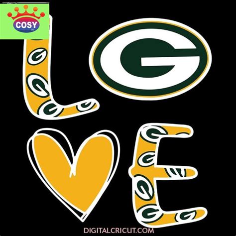 Love Green Bay Packers Svg Cricut File Clipart Nfl Svg Sport Svg