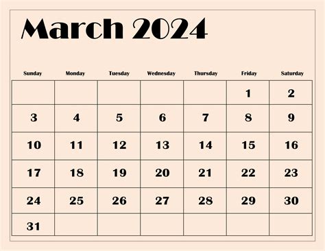 2024 March Calendar Images Printable Stickers 2024 Calendar With Week