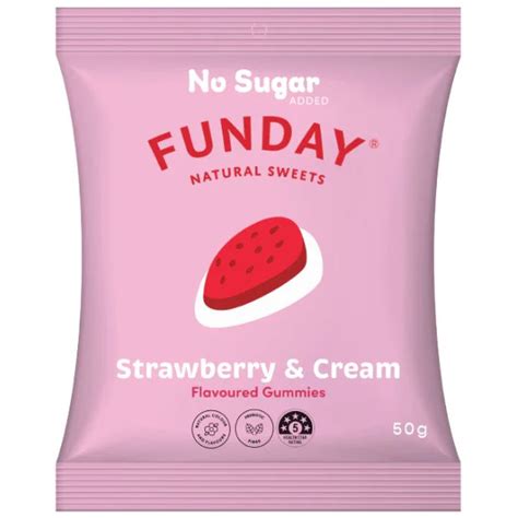 Funday Strawberry & Cream 50g | gluten free lollies - Happy Tummies Pty Ltd