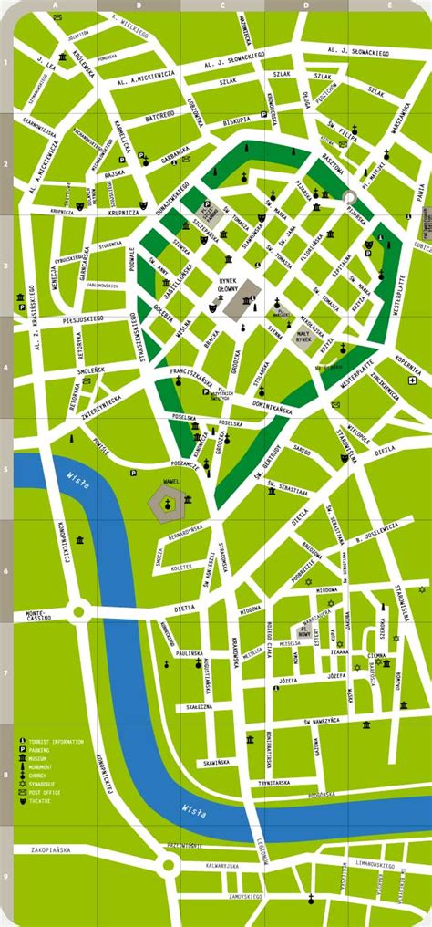 Krakau Karte Krakau Stadtzentrum Stadtplan Krakau Polen