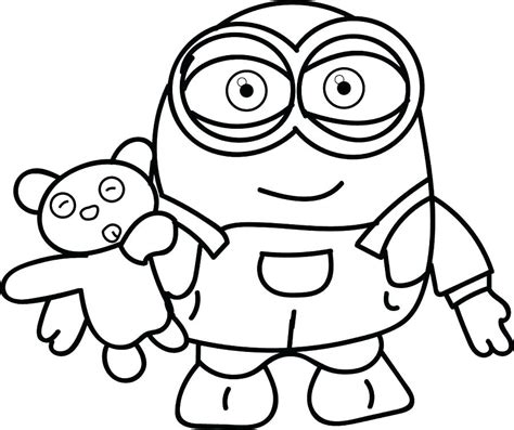 Minion Coloring Pages Bob At Getdrawings Free Download