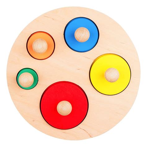 Montessori Circle Puzzle Geometric Shape Puzzles Wooden Etsy