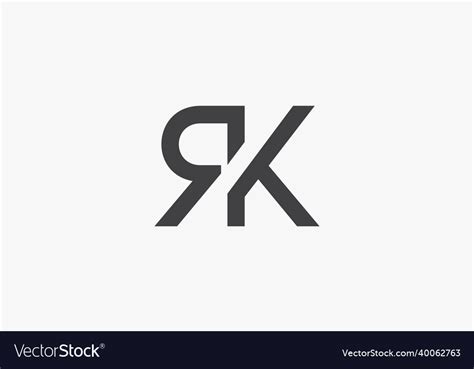 Rk Letter Logo Isolated On White Background Vector Image