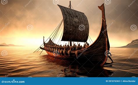 A Viking Longship Known As A Drakkar Stock Illustration