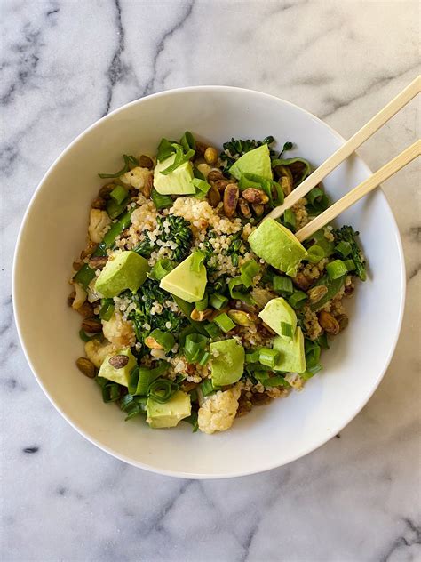 Veggie Quinoa Stir Fry With Pistachios And Avocado