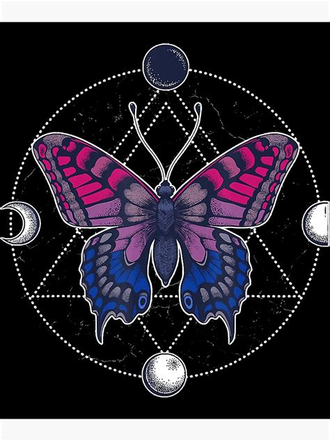 Bisexual Butterfly Bi Pride Flag Lgbt Moon Subtle Gay Poster For Sale