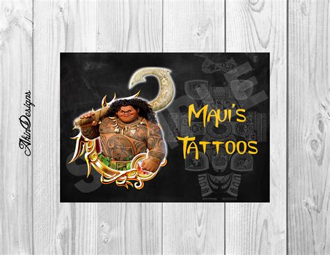 Maui Moana Mauis Tattoos Birthday Decor Moana Decor Maui Etsy Canada