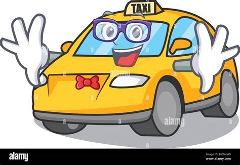 Geek taxi character cartoon style vector illustration Stock Vector ...