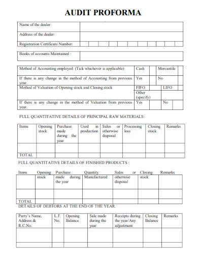 Free 30 Proforma Samples In Pdf
